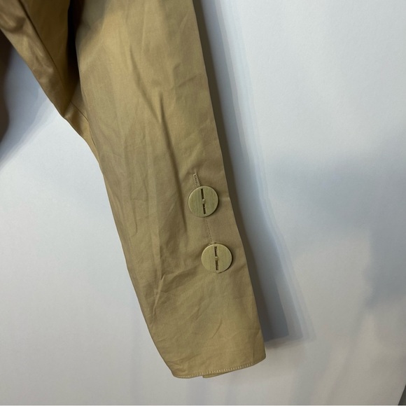 *NWT* English Factory Woven Khaki Long Sleeve Blouse with Ruffles, Size XS - Picture 4 of 9